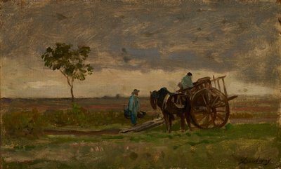 Vasto paesaggio con carro dei contadini da Charles Francois Daubigny