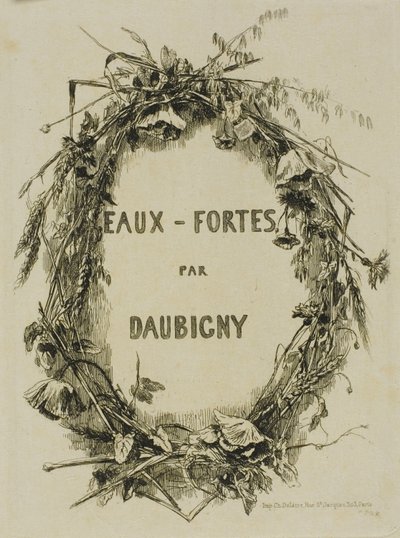 Ghirlanda di fiori selvatici, frontespizio da Charles Francois Daubigny