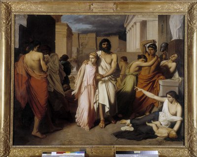 Edipo e Antigone anche detto "La Peste di Tebe". Edipo in fuga dalla maledizione degli abitanti da Charles François Jalabert