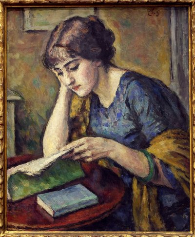 Lettura. Dipinto di Charles Guerin (1875-1939), olio su tela da Charles Guerin