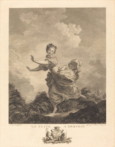 La fuga a disegno da Charles François Adrien Macret and Jacques Couché after Jean Honoré Fragonard