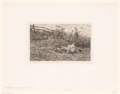 Gallina con pulcini da Charles François Daubigny (attributed to)