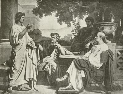 Virgilio, Orazio e Vario a casa di Mecenate (incisione) da Charles François Jalabert