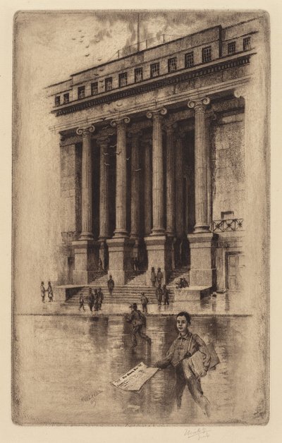 Portico, Old Custom House, Wall Street da Charles Frederick William Mielatz