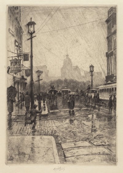 Giornata piovosa, Broadway da Charles Frederick William Mielatz