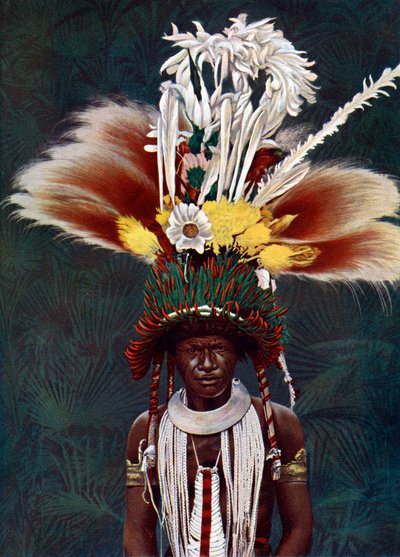Un capo Roro vestito per una danza cerimoniale, Papua Nuova Guinea, 1920 da Charles Gabriel Seligman