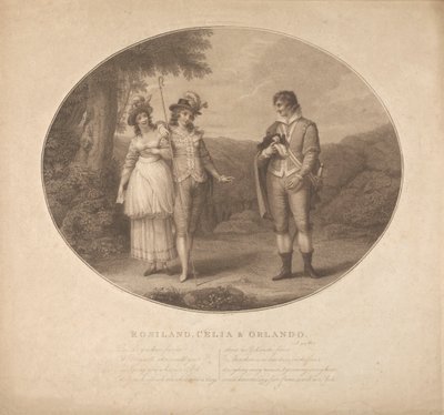 Rosalind, Celia e Orlando - "Come vi piace", Atto III, Scena II da Charles Gauthier Playter