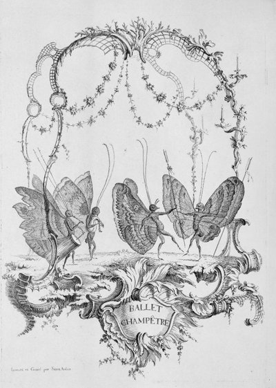 Balletto di campagna Ballet Champêtre, da Essai de Papilloneries Humaines par Saint A..., ca. 1756-60 da Charles Germain de Saint Aubin