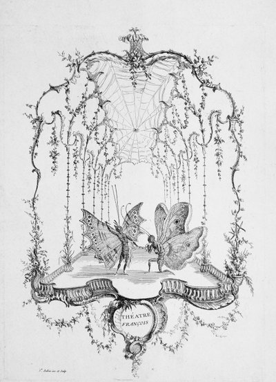 Teatro francese, da Essai de Papilloneries Humaines par Saint A... da Charles Germain de Saint Aubin