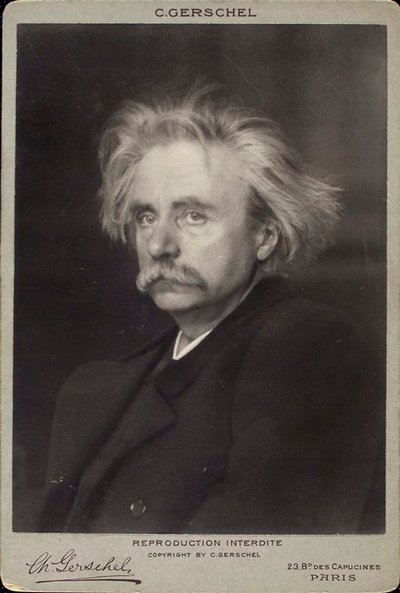 Edvard Grieg, compositore e pianista norvegese, fine XIX o inizio XX secolo da Charles Gerschel
