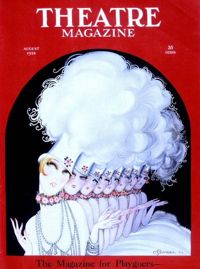 Ballerine di cabaret sulla copertina della rivista americana Théâtre Magazine, agosto 1924 (incisione) da Charles Gesmar