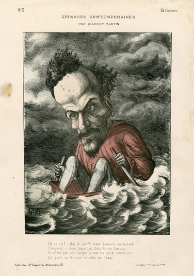 Grimaces contemporanei - Illustrazione di Charles Gilbert-Martin (1839-1905): Rochefort Henri (1831-1913) - Mare da Charles Gilbert Martin