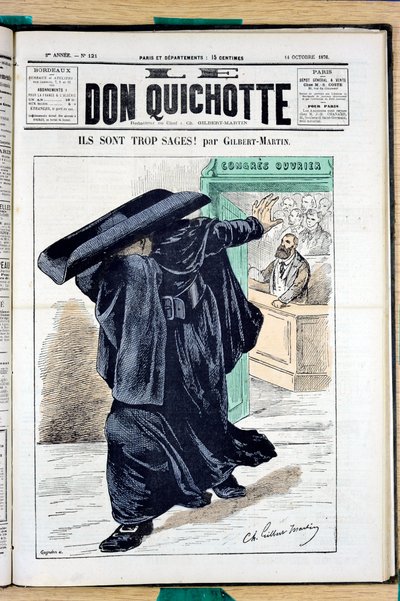 Copertina di "Le Don Quixote", numero 121, satirico a colori da Charles Gilbert Martin