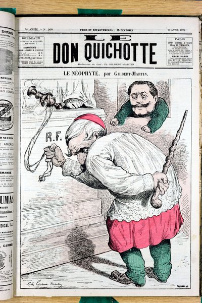 Copertina di "Le Don Quixote", numero 200, satirico a colori da Charles Gilbert Martin