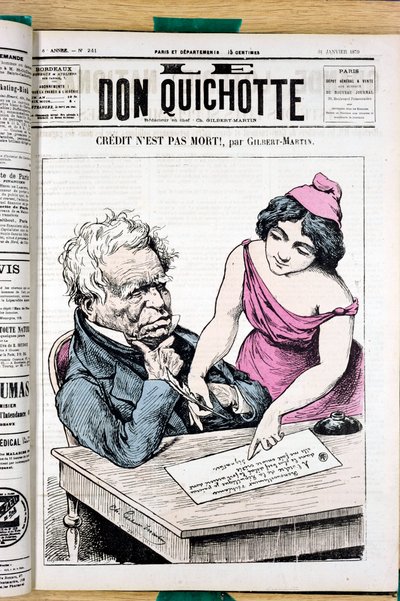 Copertina di "Le Don Quixote", numero 241, satirico a colori da Charles Gilbert Martin