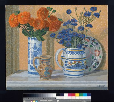 Dalie e fiordalisi da Charles Ginner
