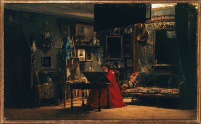 La principessa Mathilde (1820-1904) nel suo studio, rue de Courcelles, 1860 circa (olio su tela) da Charles Giraud
