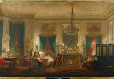 Il salone della principessa Matilde, figlia del re Gerolamo e della regina Caterina di Wuerttemberg, in rue de Courcelle a Parigi... (olio su tela) da Charles Giraud