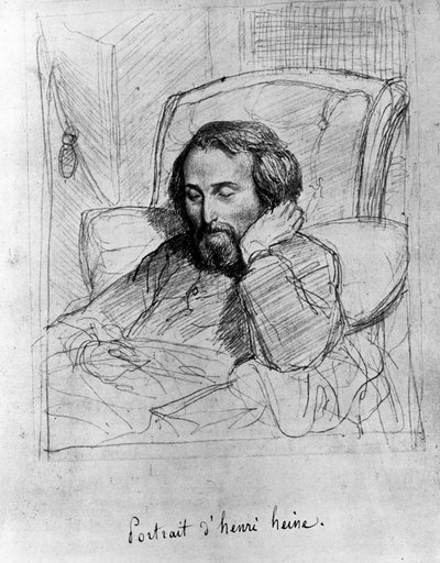Heinrich Heine (1797-1856), scrittore tedesco. Disegno di Charles Gleyre da Charles Gleyre