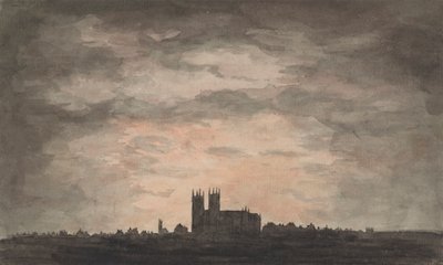 Una grande chiesa (Abbazia di Westminster) al tramonto da Charles Gore