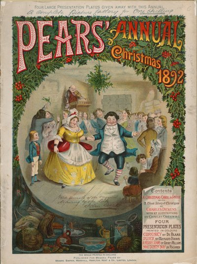 Copertina del Pears Christmas Annual, 1892 da Charles Green