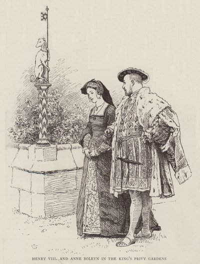Enrico VIII e Anna Bolena nei giardini privati del re da Charles Green