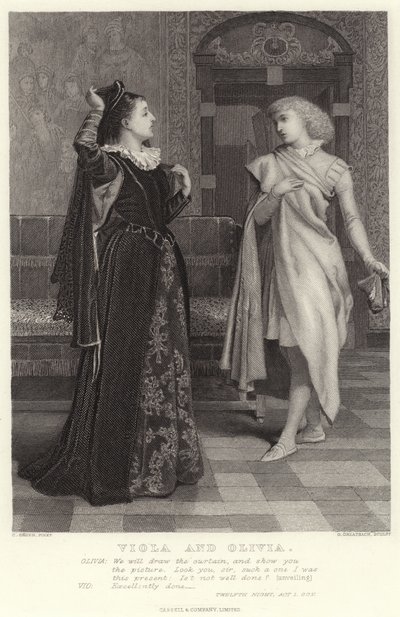 Viola e Olivia, La dodicesima notte, Atto I, Scena V da Charles Green