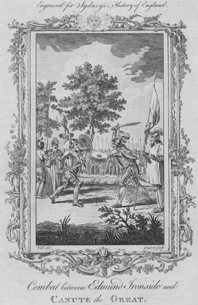 Combattimento tra Edmondo Fiancodiferro e Canuto il Grande, 1773 da Charles Grignion