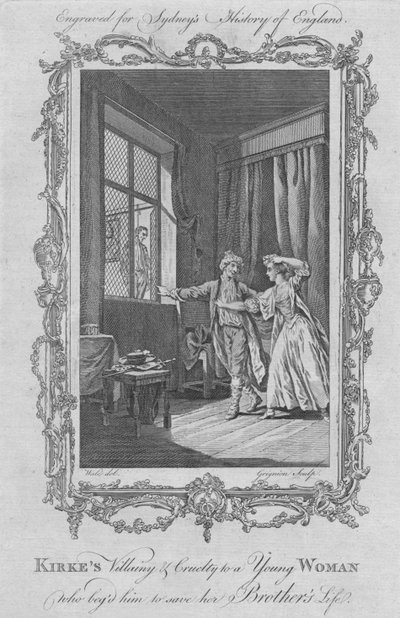 La malvagità e crudeltà di Kirke verso una giovane donna che gli chiese di salvare la vita di suo fratello, 1773 da Charles Grignion