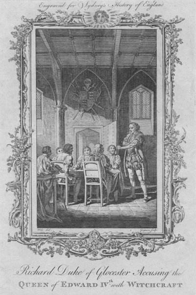 Riccardo Duca di Gloucester accusa la Regina di Edoardo IV di stregoneria, 1773 da Charles Grignion