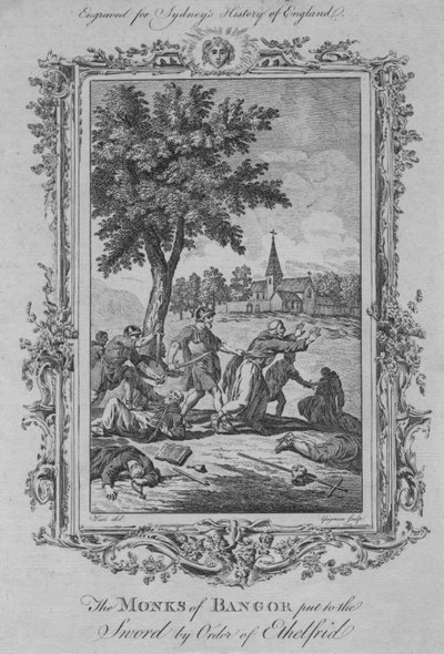 I monaci di Bangor messi a morte per ordine di Ethelfrid, 1773 da Charles Grignion