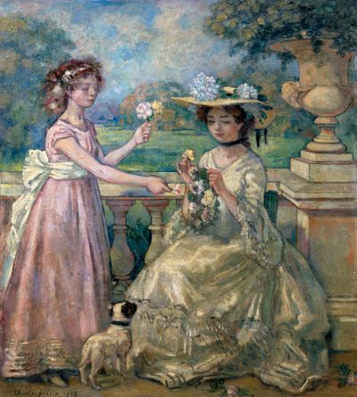 Due ragazze su una terrazza, 1903 da Charles Guerin