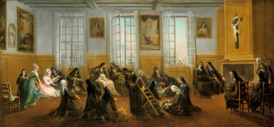 Le monache carmelitane nella sala riscaldata, metà XVIII secolo da Charles Guillot