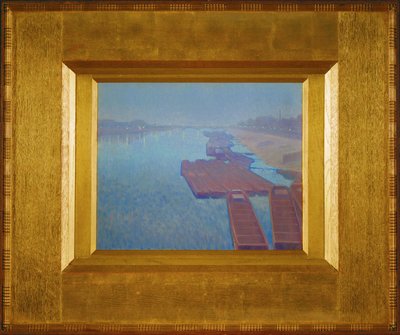 Fiume di notte (pittura su tela) da Charles Guilloux