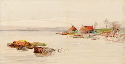 Scena costiera con cottage da Charles Gustav Louis Phillips