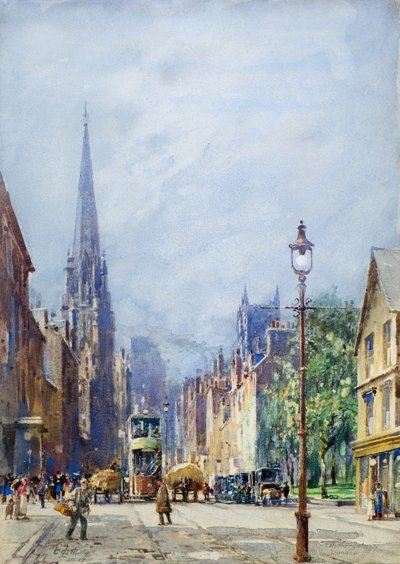 Il Nethergate, Dundee verso ovest, c.1917 da Charles Gustav Louis Phillips