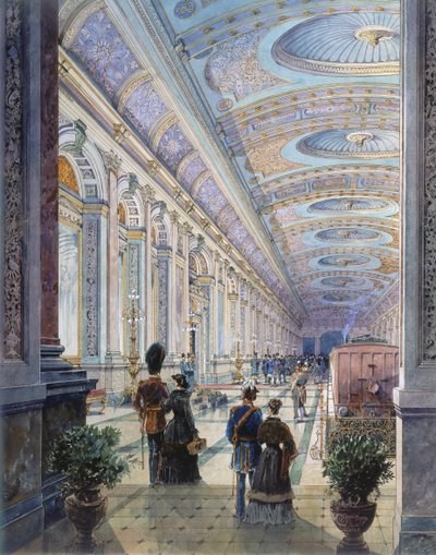 Interno elaborato della stazione, 1883 da Charles H. Driver