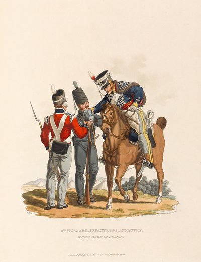 3° Ussari, Fanteria e Fanteria Leggera. Legione Tedesca del Re, c.1815 da Charles Hamilton (after) Smith