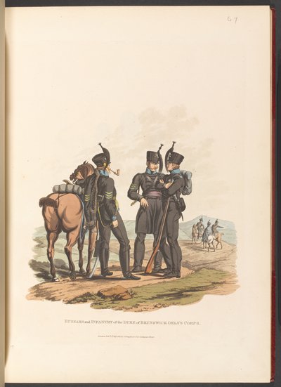 Ussari e Fanteria del Corpo del Duca di Brunswick Oels da Charles Hamilton (after) Smith