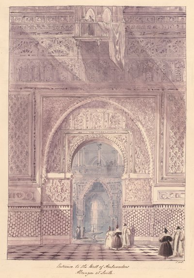 Ingresso alla Sala degli Ambasciatori, Alcazar a Siviglia da Charles Hamilton Smith