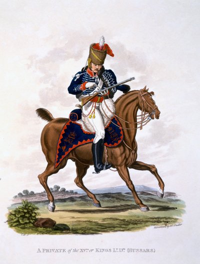 Uniforme di un soldato del 15° o Dragoni Leggeri del Re (Ussari), da 