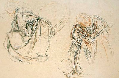 Studi di una donna seduta che legge da Charles Haslewood Shannon
