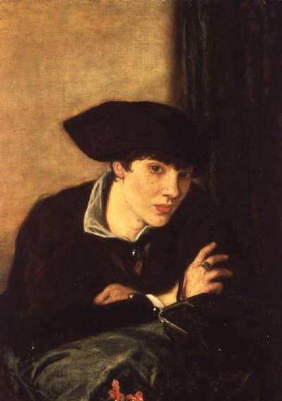 La signora con il cappello nero, ritratto di Miss Rachel Castellan, 1915 da Charles Haslewood Shannon
