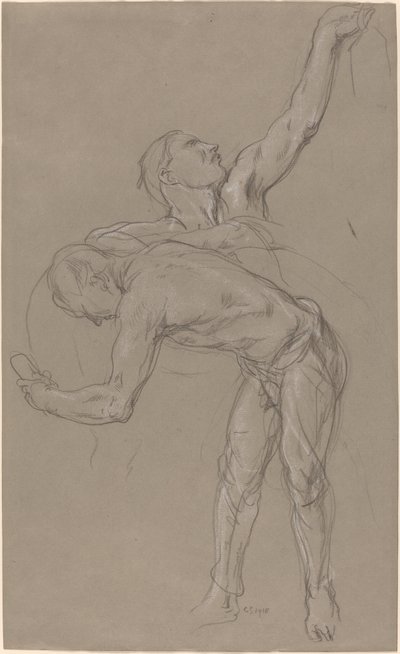 Due figure maschili: studio per "Il buon samaritano" da Charles Hazelwood Shannon
