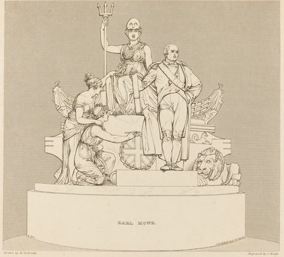 Monumento al conte Howe da Charles Heath after Henry Corbould after John Flaxman