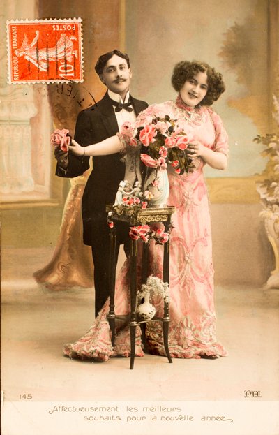 Vecchia cartolina, Buon Anno, Saluti da Augustus Kollner