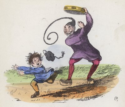 Ragazzo spaventato da un cinese che suona un tamburello da Charles Henry (after) Bennett