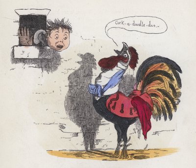 Ragazzo svegliato dal canto di un gallo da Charles Henry (after) Bennett