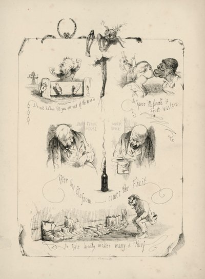 Pagina da Proverbi con immagini di Charles H Bennett da Charles Henry (after) Bennett