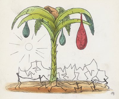 Omini stilizzati che danzano intorno a un albero da Charles Henry (after) Bennett